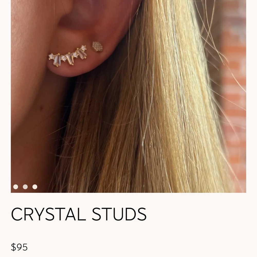 Crystal Stud Earrings NWT